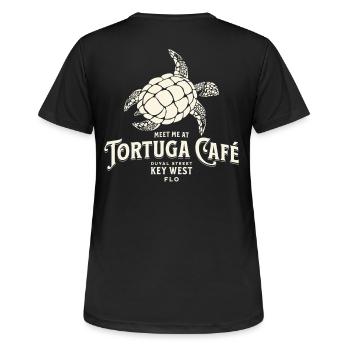 Tortuga Café Key West Style Illustration - T-shirt respirant Femme - noir - Dos - AI Model Female 172 light (172cm)