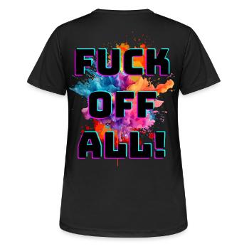 Ein bunter Ausdruck von Freiheit - Frauen T-Shirt atmungsaktiv - Schwarz - Hinten - AI Model Female 172 light (172cm)