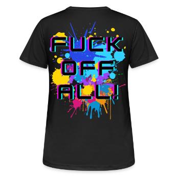 Expressive text with an explosion of color - Women's Breathable T-Shirt - black - Back - AI Model Female 172 light (172cm)