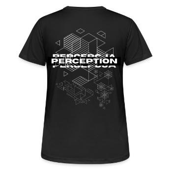 Mystik der Wahrnehmungsgeometrie - Frauen T-Shirt atmungsaktiv - Schwarz - Hinten - AI Model Female 172 light (172cm)
