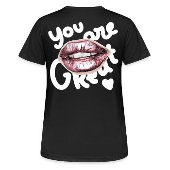 You Are Great - Women's Breathable T-Shirt - black - Back - AI Model Female 172 light (172cm)