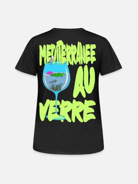 Mediterran aus Glas - Surealism petiteToulon - Frauen T-Shirt atmungsaktiv - Schwarz