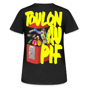 Toulon im Pif - Frauen T-Shirt atmungsaktiv - Schwarz - Hinten - AI Model Female 172 light (172cm)