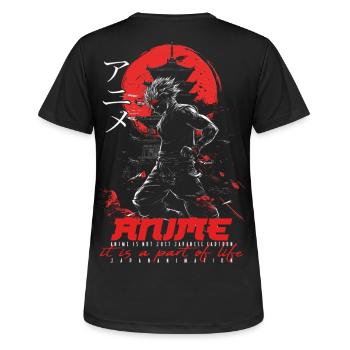 Anime for life - Animekarakter - Frauen T-Shirt atmungsaktiv - Schwarz - Hinten - AI Model Female 172 light (172cm)