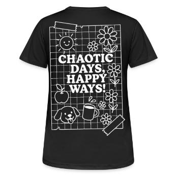 Jours chaotiques (blanc) - T-shirt respirant Femme - noir - Dos - AI Model Female 172 light (172cm)