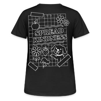 Spread Kindness (weiß) - Frauen T-Shirt atmungsaktiv - Schwarz - Hinten - AI Model Female 172 light (172cm)