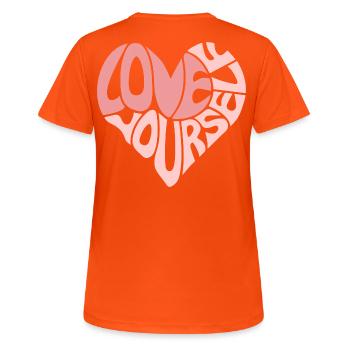 Aimez-vous - T-shirt respirant Femme - orange néon - Dos - AI Model Female 172 dark (172cm)