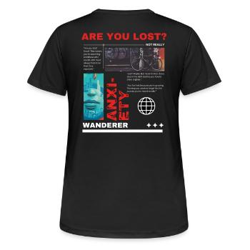 Verloren - Frauen T-Shirt atmungsaktiv - Schwarz - Hinten - AI Model Female 172 light (172cm)
