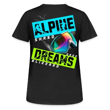 Alpine Dreams Ski Snowboard Shred Design - Women's Breathable T-Shirt - black - Back - AI Model Female 172 light (172cm)