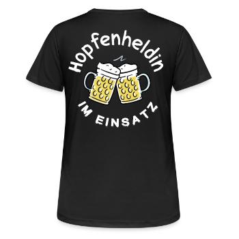 Héroïne du houblon en action serveuse barmaid bière - T-shirt respirant Femme - noir - Dos - AI Model Female 172 light (172cm)