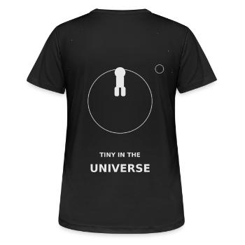 Tiny in the Universe - Women's Breathable T-Shirt - black - Back - AI Model Female 172 light (172cm)