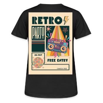 Retro Party Boombox Neon - Women's Breathable T-Shirt - black - Back - AI Model Female 172 light (172cm)