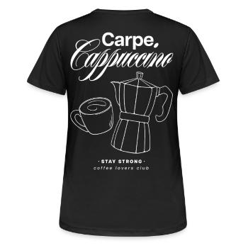 Carpe Cappuccino Design - T-shirt respirant Femme - noir - Dos - AI Model Female 172 light (172cm)
