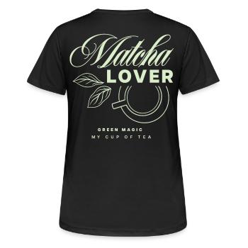 Design du thé Matcha Lover - T-shirt respirant Femme - noir - Dos - AI Model Female 172 light (172cm)