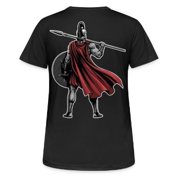 Spartan Back Spear Shield Mascot Fitness - Women's Breathable T-Shirt - black - Back - AI Model Female 172 light (172cm)