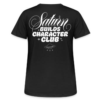 Saturn Shapes Club des Personnages - T-shirt respirant Femme - noir - Dos - AI Model Female 172 light (172cm)