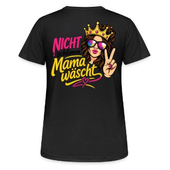 Nicht schlimm, Mama wäscht  - OCR Edition  - Frauen T-Shirt atmungsaktiv - Schwarz - Hinten - AI Model Female 172 light (172cm)