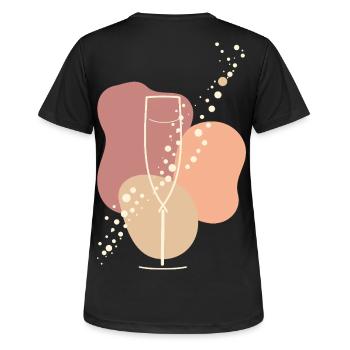 Sparkling wine lover Sparkling Aura - Women's Breathable T-Shirt - black - Back - AI Model Female 172 light (172cm)