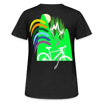 Piste cyclable montagnes arc-en-ciel - T-shirt respirant Femme - noir - Dos - AI Model Female 172 light (172cm)
