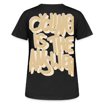 Cycling is the answer beige - Women's Breathable T-Shirt - black - Back - AI Model Female 172 light (172cm)