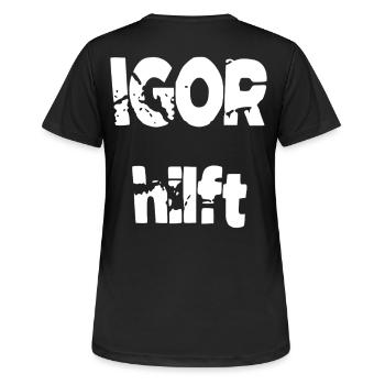 Igor helps - Women's Breathable T-Shirt - black - Back - AI Model Female 172 light (172cm)