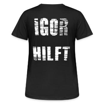 Igor helps - Women's Breathable T-Shirt - black - Back - AI Model Female 172 light (172cm)