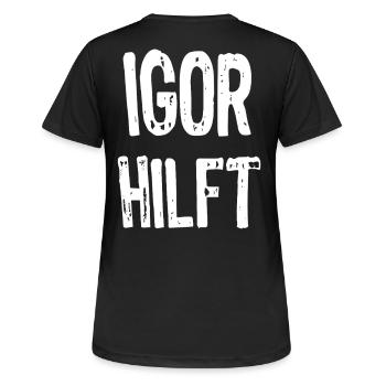 Igor helps - Women's Breathable T-Shirt - black - Back - AI Model Female 172 light (172cm)