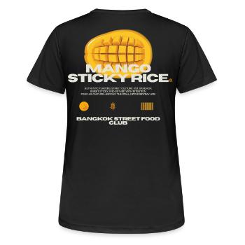 Mango Sticky Rice Bangkok Club - Frauen T-Shirt atmungsaktiv - Schwarz - Hinten - AI Model Female 172 light (172cm)
