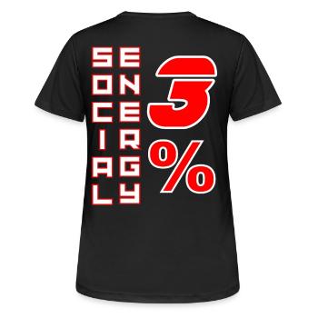 Énergie sociale 3 % - Boldi Graphics - T-shirt respirant Femme - noir - Dos - AI Model Female 172 light (172cm)