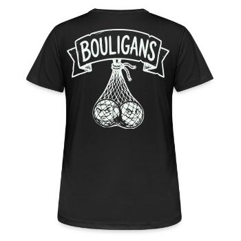 Boule Mütze, Boule Schürze, Boule Shorts, Polo - Frauen T-Shirt atmungsaktiv - Schwarz - Hinten - AI Model Female 172 light (172cm)