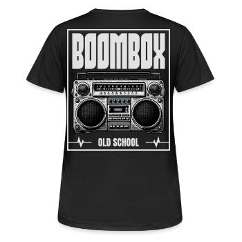 Boombox Old School – Radio rétro - T-shirt respirant Femme - noir - Dos - AI Model Female 172 light (172cm)