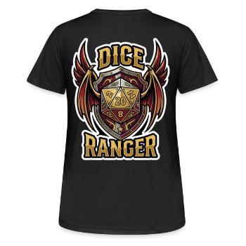 D20 RPG Ranger Ailé de Dé - T-shirt respirant Femme - noir - Dos - AI Model Female 172 light (172cm)