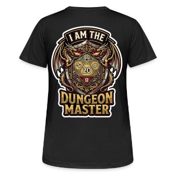 I Am Game Master Dragon D20 Kunst - Frauen T-Shirt atmungsaktiv - Schwarz - Hinten - AI Model Female 172 light (172cm)