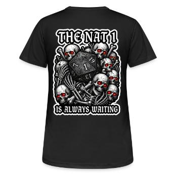 The Nat 1 Is Always Waiting RPG Art - Women's Breathable T-Shirt - black - Back - AI Model Female 172 light (172cm)
