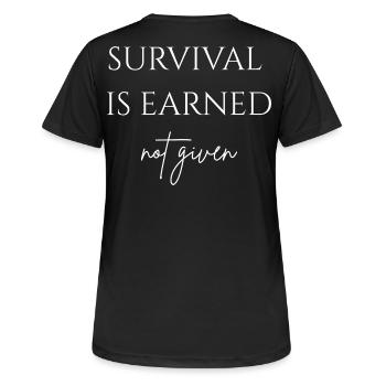 La survie se mérite - T-shirt respirant Femme - noir - Dos - AI Model Female 172 light (172cm)