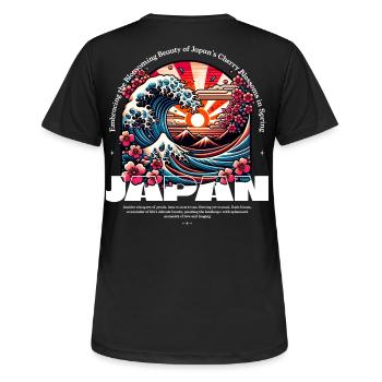 Vague de Sakura Beauty Épanouie du Japon - T-shirt respirant Femme - noir - Dos - AI Model Female 172 light (172cm)