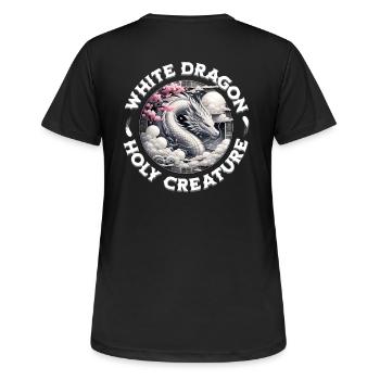 Dragon Blanc : Créature Sacrée - T-shirt respirant Femme - noir - Dos - AI Model Female 172 light (172cm)