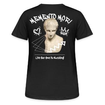 Memento Mori Streetwear - Frauen T-Shirt atmungsaktiv - Schwarz - Hinten - AI Model Female 172 light (172cm)