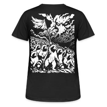 Waschbär Protest Vintage Street Art Design - Frauen T-Shirt atmungsaktiv - Schwarz - Hinten - AI Model Female 172 light (172cm)