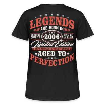 2006 Jahrgang Vintage Geburtstag Geschenk Retro - Frauen T-Shirt atmungsaktiv - Schwarz - Hinten - AI Model Female 172 light (172cm)