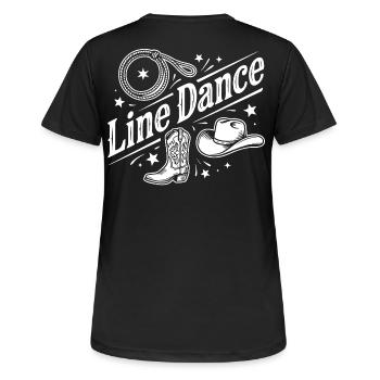 Motif western de danse en ligne - T-shirt respirant Femme - noir - Dos - AI Model Female 172 light (172cm)