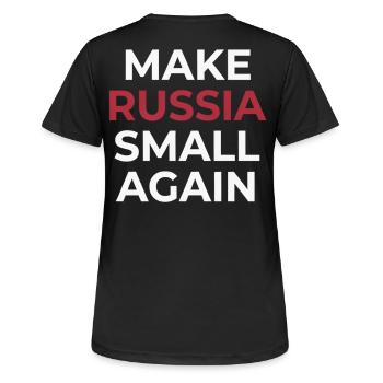 Macht Russland wieder klein - Frauen T-Shirt atmungsaktiv - Schwarz - Hinten - AI Model Female 172 light (172cm)