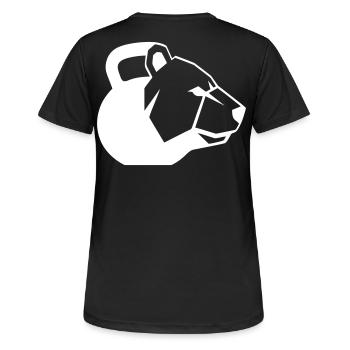 Bear Kettlebell Graphic Logo Dynamic - Women's Breathable T-Shirt - black - Back - AI Model Female 172 light (172cm)