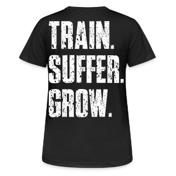 Devise Train Suffer, Grow Grunge - White - T-shirt respirant Femme - noir - Dos - AI Model Female 172 light (172cm)