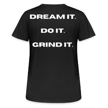 Rêvez-le, faites-le, broyez-le l LateNightgrind - T-shirt respirant Femme - noir - Dos - AI Model Female 172 light (172cm)