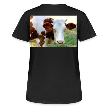 Affiche de vache - T-shirt respirant Femme - noir - Dos - AI Model Female 172 light (172cm)
