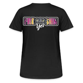 Fierté de la liberté City collage - T-shirt respirant Femme - noir - Dos - AI Model Female 172 light (172cm)