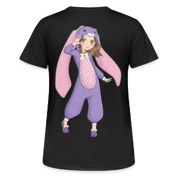 Manga - Frauen T-Shirt atmungsaktiv - Schwarz - Hinten - AI Model Female 172 light (172cm)