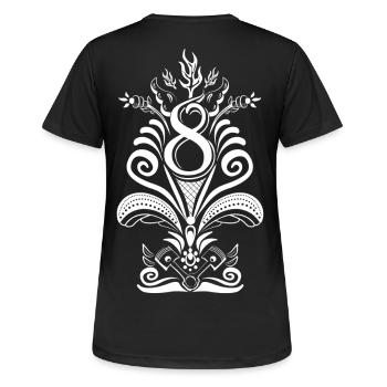 Kurbits V8 No :2 - blanc - T-shirt respirant Femme - noir - Dos - AI Model Female 172 light (172cm)