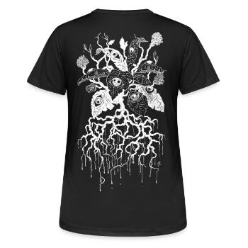 Blütenblätter der Vision - Frauen T-Shirt atmungsaktiv - Schwarz - Hinten - AI Model Female 172 light (172cm)